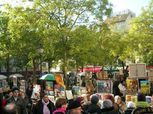 Praça dos artistas em Montmartre 