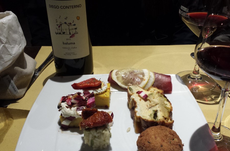 Tapas típicos de Veneza na Osteria da Carla 